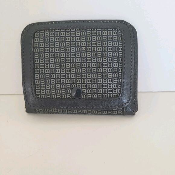 Bally Vintage Coin Key Holder Wallet Leather Mini Navy Blue Bifold Small Logo - Picture 1 of 9